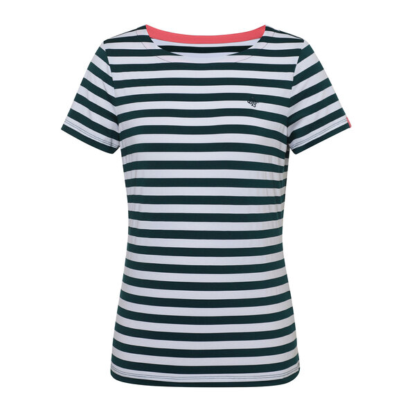 여성 스트라이프 보트넥 반팔 티셔츠(X2TSV6545TQ)