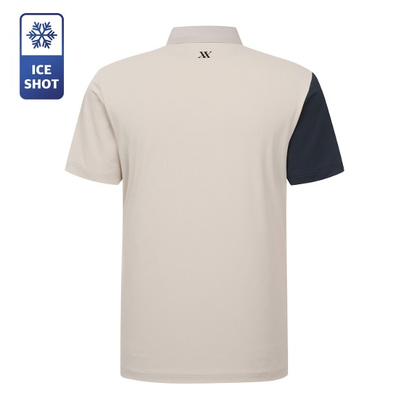 남성 컬러블록 요꼬에리 티셔츠(X2TSV2556BE)
